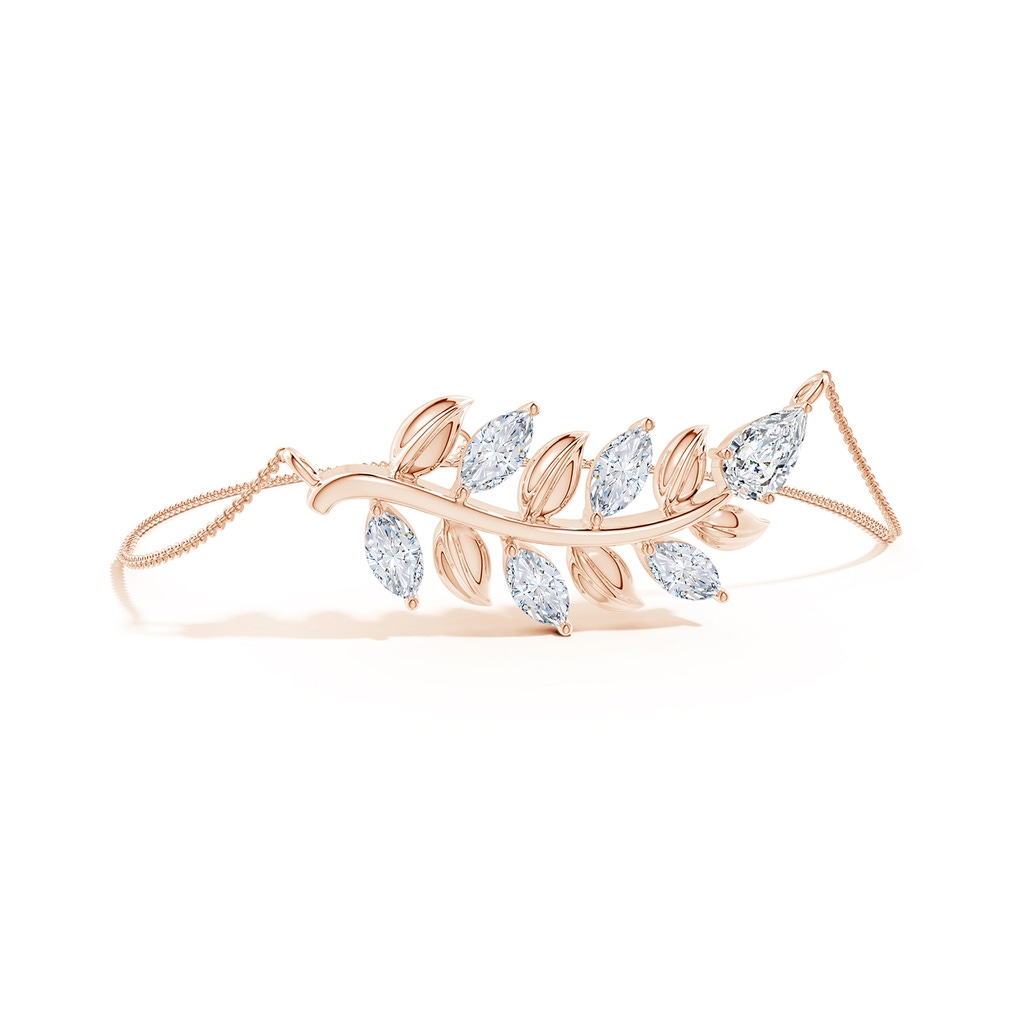 8x5mm FGVS Lab-Grown Pear and Marquise Diamond Olive Branch Bracelet in Rose Gold