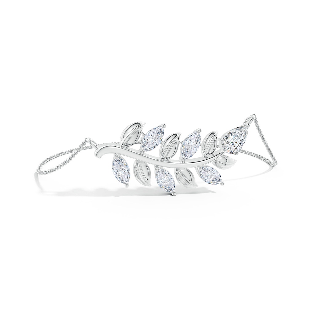 8x5mm FGVS Lab-Grown Pear and Marquise Diamond Olive Branch Bracelet in White Gold
