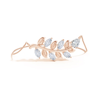 9x5.5mm FGVS Lab-Grown Pear and Marquise Diamond Olive Branch Bracelet in 18K Rose Gold