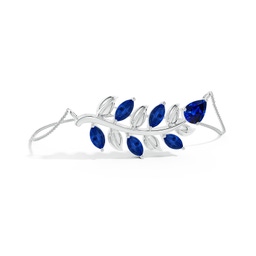 Pear Lab Grown Blue Sapphire Chain Bracelets