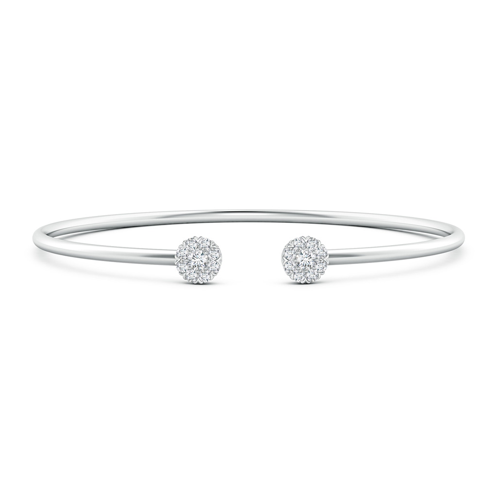 2.7mm FGVS Lab-Grown Diamond Halo Clustre Open Flex Bangle in White Gold