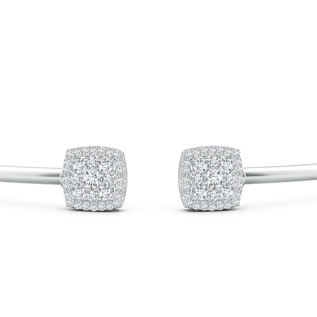 2.5mm FGVS Lab-Grown Round Diamond Cushion Halo Open Flex Bangle in White Gold - side 199