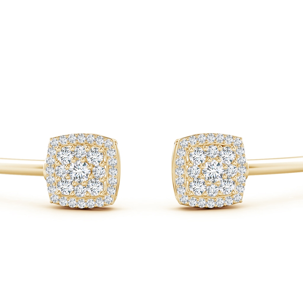 3mm FGVS Lab-Grown Round Diamond Cushion Halo Open Flex Bangle in Yellow Gold - side 199