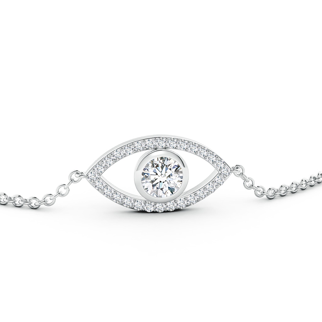 5.1mm FGVS Lab-Grown Bezel-Set Diamond Evil Eye Bracelet With Accents in P950 Platinum - side 199