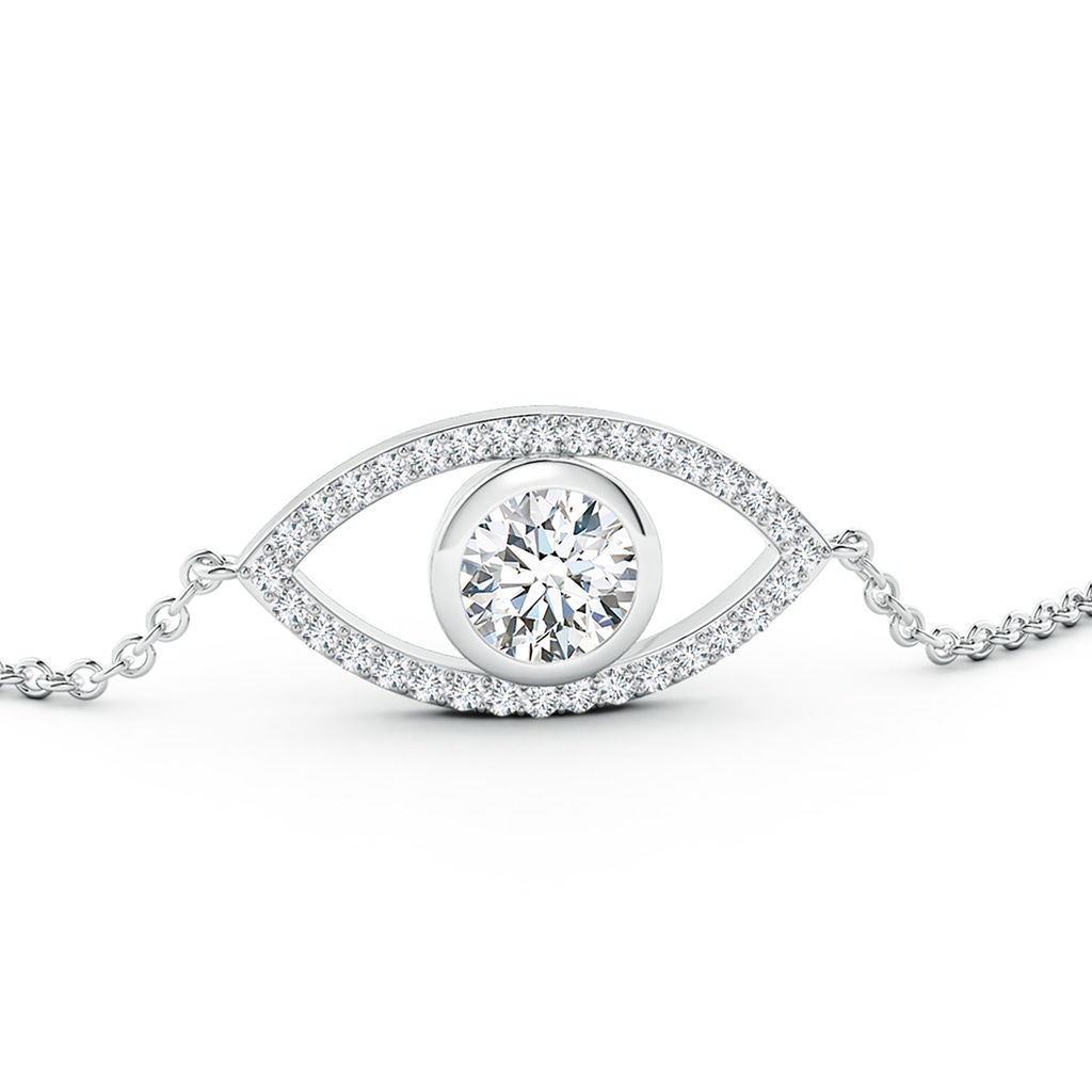 6.4mm FGVS Lab-Grown Bezel-Set Diamond Evil Eye Bracelet With Accents in P950 Platinum - side 199