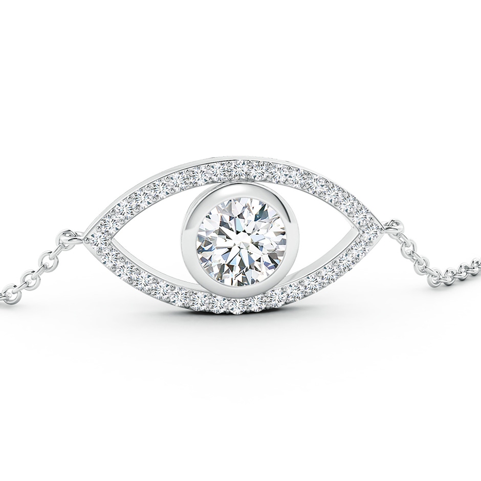 7.4mm FGVS Lab-Grown Bezel-Set Diamond Evil Eye Bracelet With Accents in 18K White Gold side 199