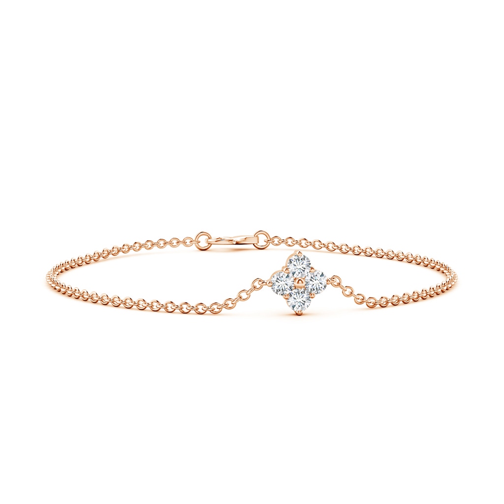 4.1mm FGVS Lab-Grown Floral Diamond Cluster Chain Bracelet in Rose Gold
