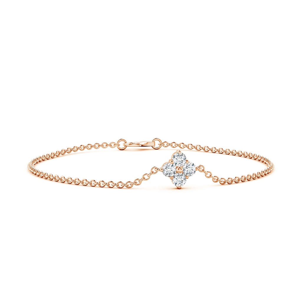 4.1mm FGVS Lab-Grown Floral Diamond Clustre Chain Bracelet in Rose Gold