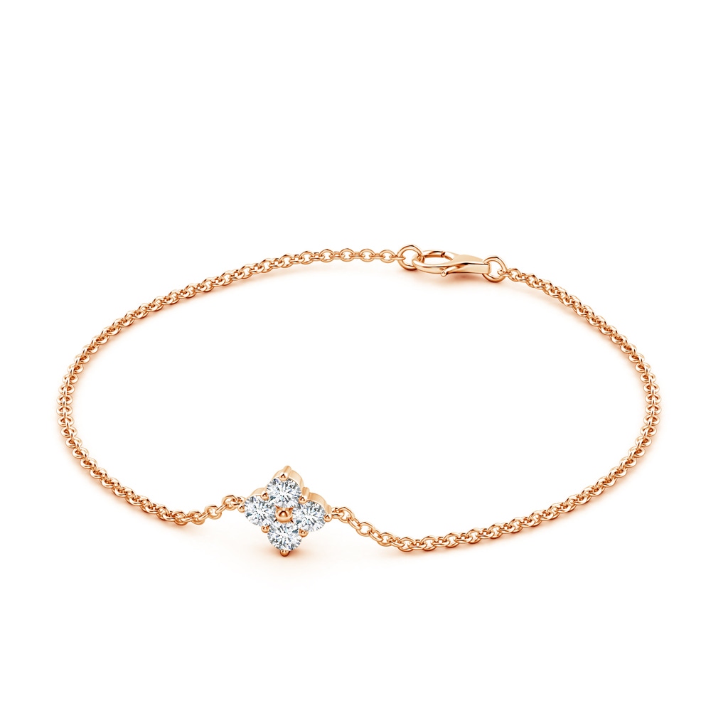 4.1mm FGVS Lab-Grown Floral Diamond Clustre Chain Bracelet in Rose Gold - side 199