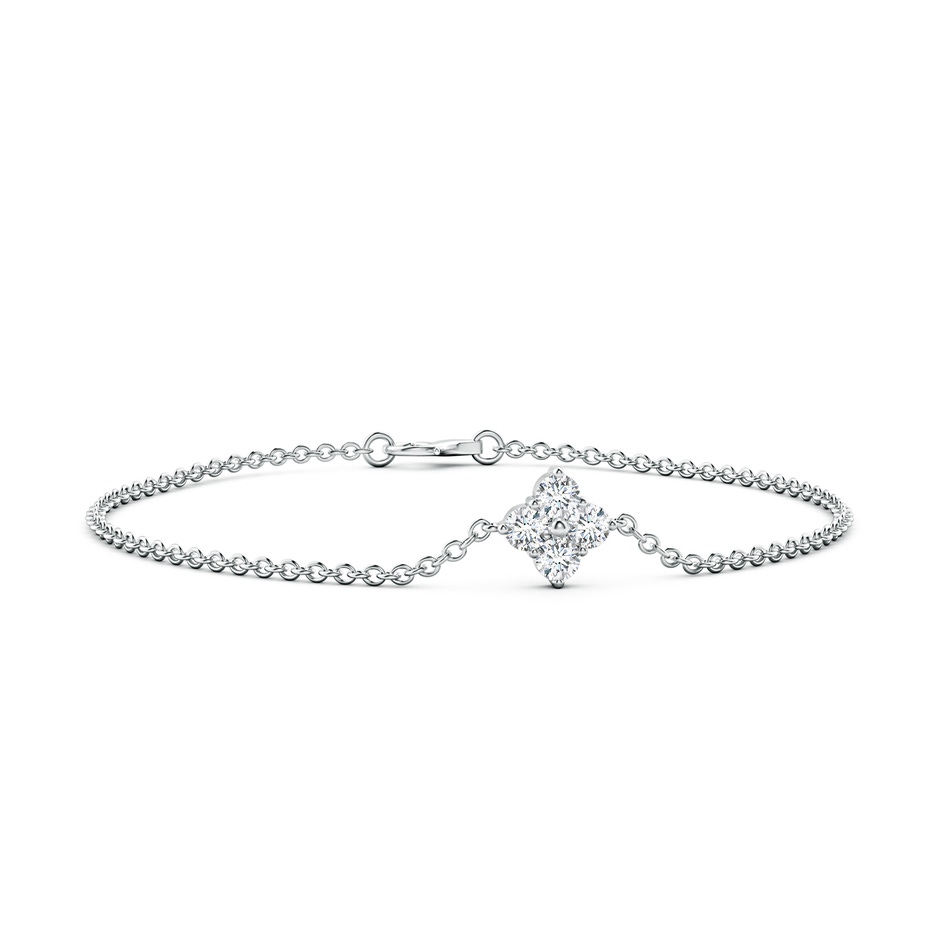 4.1mm FGVS Lab-Grown Floral Diamond Cluster Chain Bracelet in White Gold 