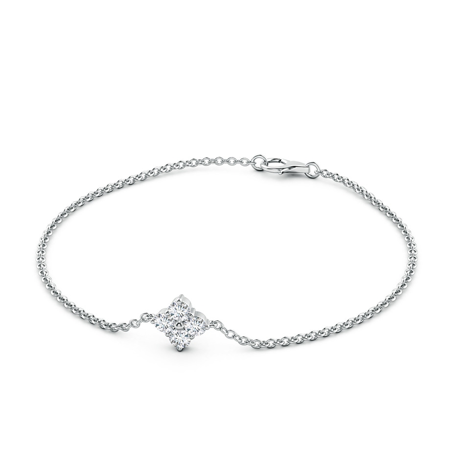 4.1mm FGVS Lab-Grown Floral Diamond Cluster Chain Bracelet in White Gold side 199