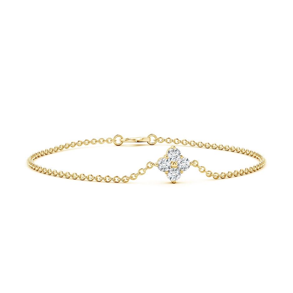 4.1mm FGVS Lab-Grown Floral Diamond Clustre Chain Bracelet in Yellow Gold 