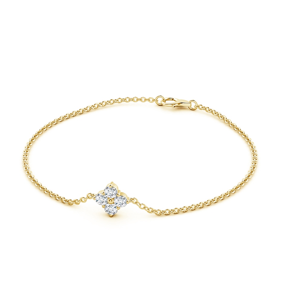 4.1mm FGVS Lab-Grown Floral Diamond Clustre Chain Bracelet in Yellow Gold side 199