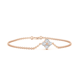 4.6mm FGVS Lab-Grown Floral Diamond Clustre Chain Bracelet in Rose Gold