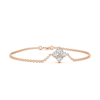 5.1mm FGVS Lab-Grown Floral Diamond Clustre Chain Bracelet in 18K Rose Gold