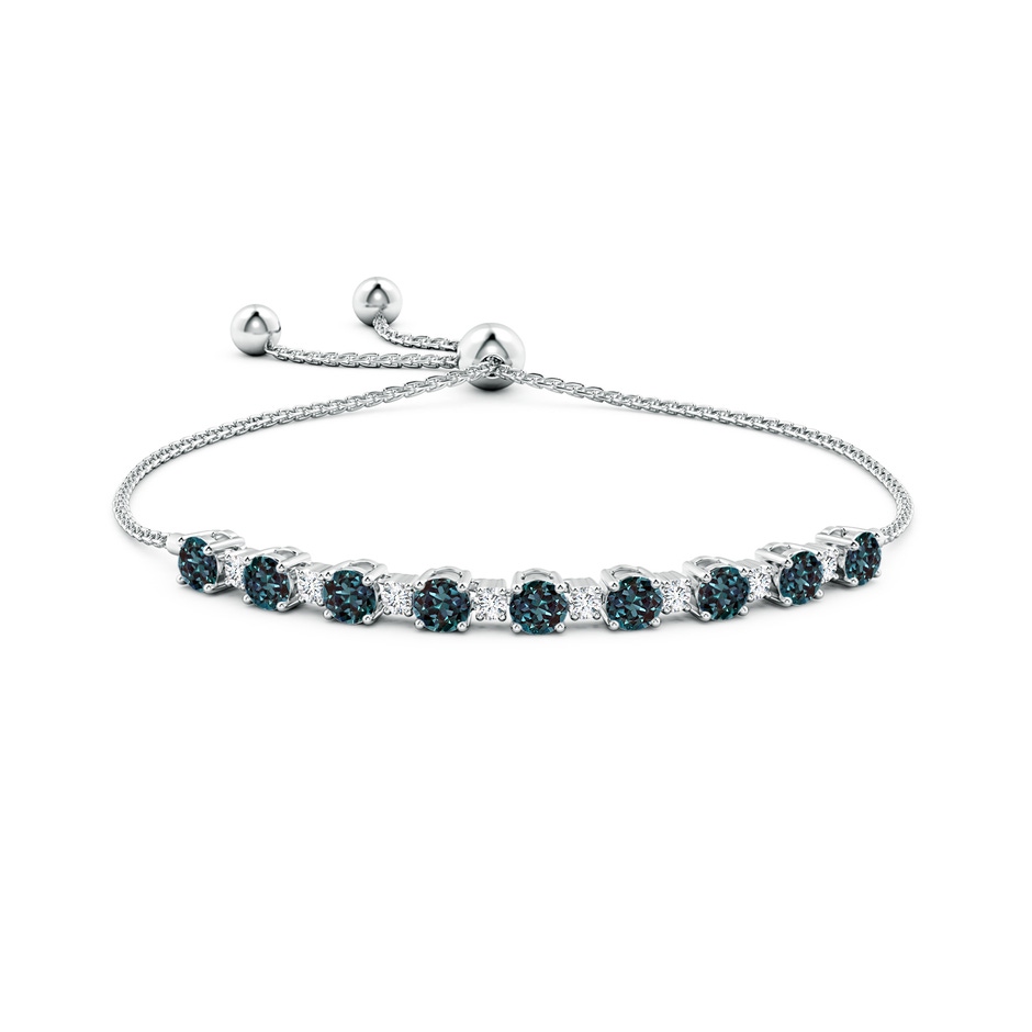 5mm Labgrown Alternating Lab-Grown Alexandrite & Diamond Tennis Bolo Bracelet in White Gold side 199