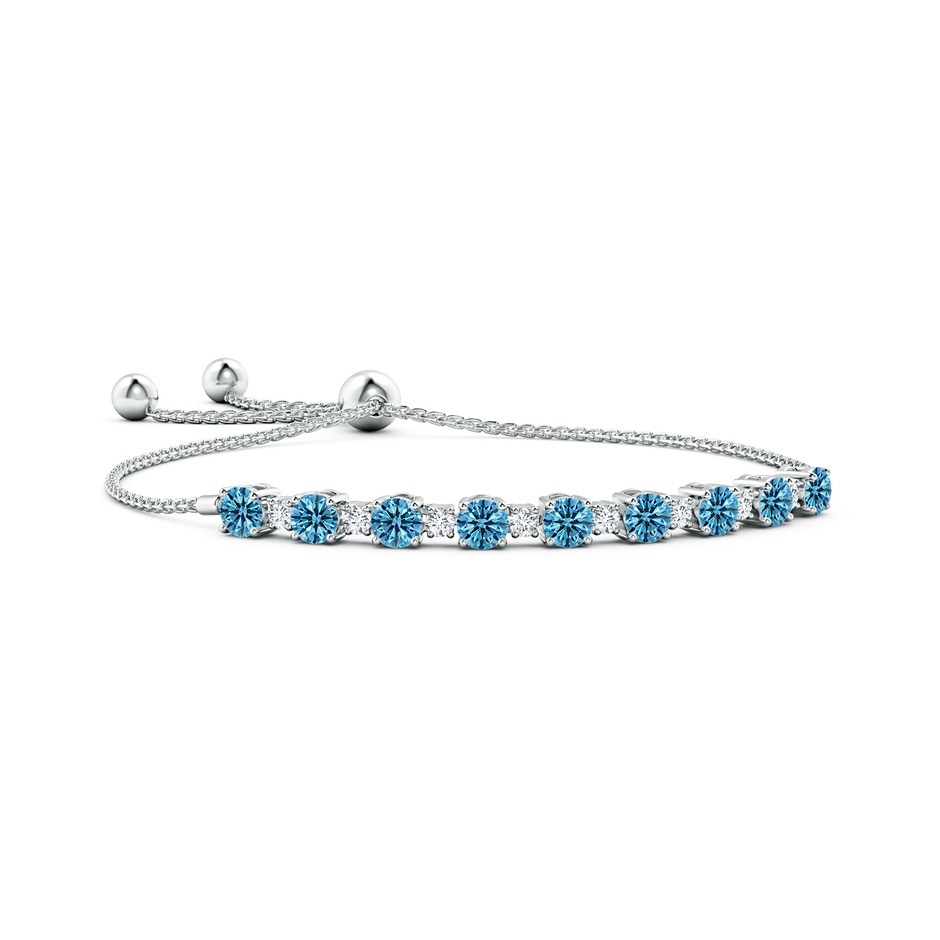 5mm Labgrown Lab-Grown Fancy Intense Blue and White Diamond Tennis Bolo Bracelet in White Gold 