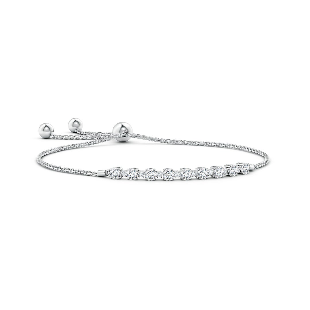 3mm FGVS Lab-Grown Alternating Size Diamond Tennis Bolo Bracelet in White Gold