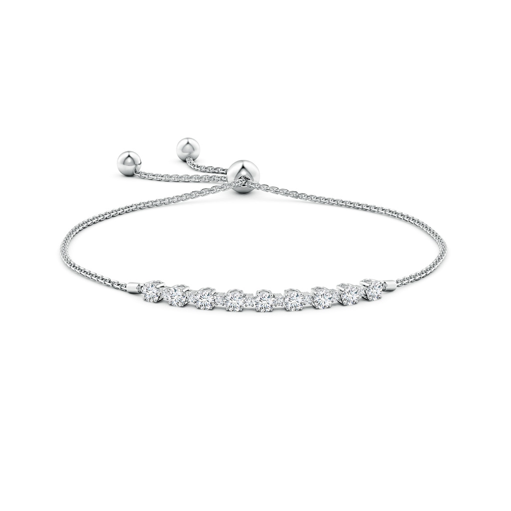 3mm FGVS Lab-Grown Alternating Size Diamond Tennis Bolo Bracelet in White Gold Side 199