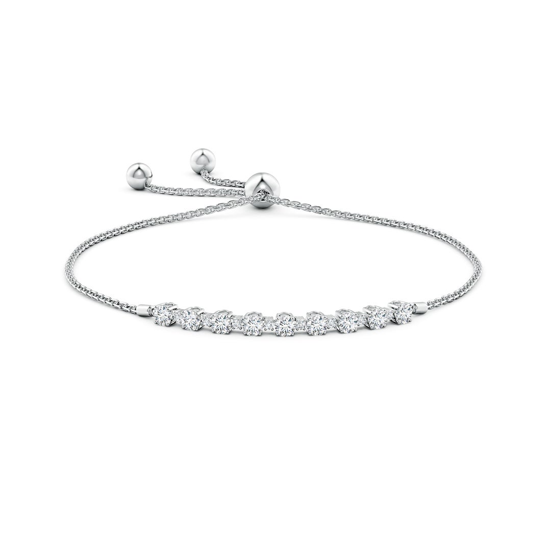 3mm FGVS Lab-Grown Alternating Size Diamond Tennis Bolo Bracelet in White Gold - side 7
