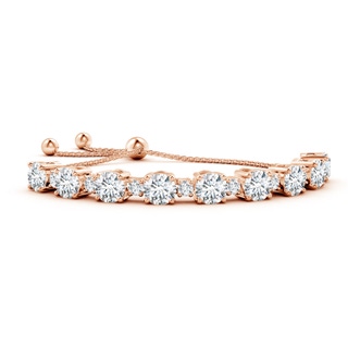 7.4mm FGVS Lab-Grown Alternating Size Diamond Tennis Bolo Bracelet in 10K Rose Gold