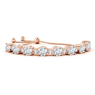 8mm FGVS Lab-Grown Alternating Size Diamond Tennis Bolo Bracelet in Rose Gold