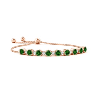 6mm Labgrown Lab-Grown Emerald and Diamond Tennis Bolo Bracelet in 10K Rose Gold