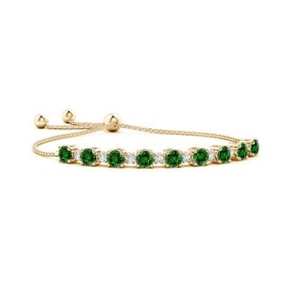 6mm Labgrown Lab-Grown Emerald and Diamond Tennis Bolo Bracelet in 10K Yellow Gold