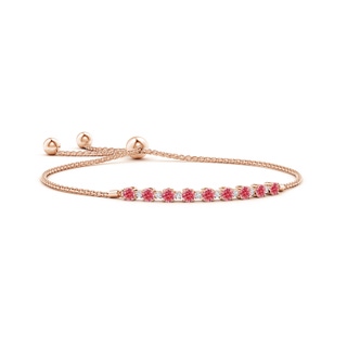 3mm Labgrown Lab-Grown Fancy Intense Pink and White Diamond Tennis Bolo Bracelet in Rose Gold