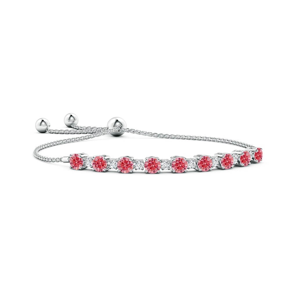 5mm Labgrown Lab-Grown Fancy Intense Pink and White Diamond Tennis Bolo Bracelet in White Gold