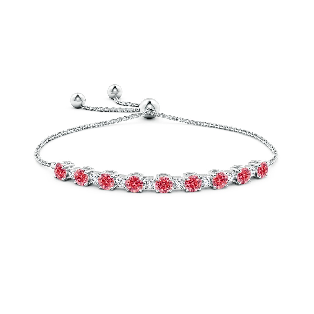 5mm Labgrown Lab-Grown Fancy Intense Pink and White Diamond Tennis Bolo Bracelet in White Gold - side 199