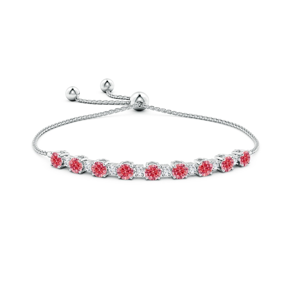 5mm Labgrown Lab-Grown Fancy Intense Pink and White Diamond Tennis Bolo Bracelet in White Gold side 199