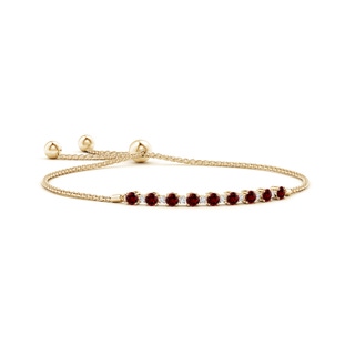 3mm Labgrown Lab-Grown Ruby and Diamond Tennis Bolo Bracelet in 10K Yellow Gold