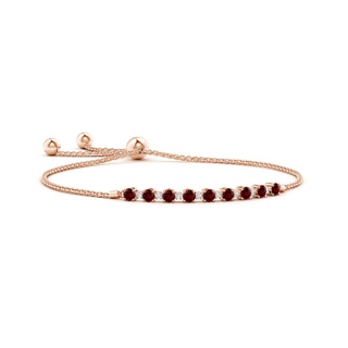 3mm Labgrown Lab-Grown Ruby and Diamond Tennis Bolo Bracelet in 9K Rose Gold