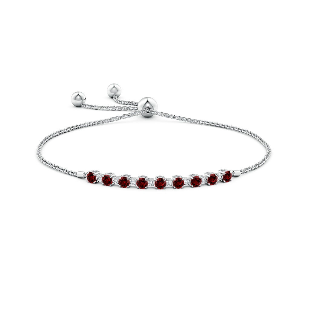 3mm Labgrown Lab-Grown Ruby and Diamond Tennis Bolo Bracelet in White Gold - side 199