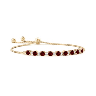 4mm Labgrown Lab-Grown Ruby and Diamond Tennis Bolo Bracelet in 10K Yellow Gold