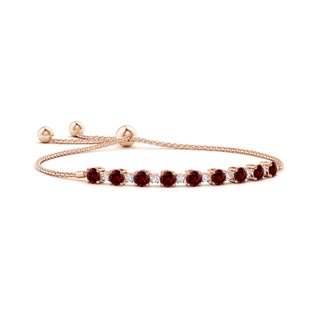 4mm Labgrown Lab-Grown Ruby and Diamond Tennis Bolo Bracelet in 9K Rose Gold