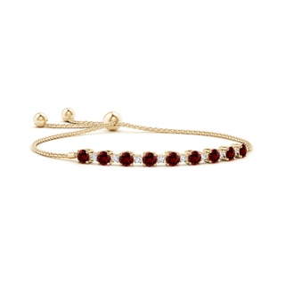 4mm Labgrown Lab-Grown Ruby and Diamond Tennis Bolo Bracelet in Yellow Gold