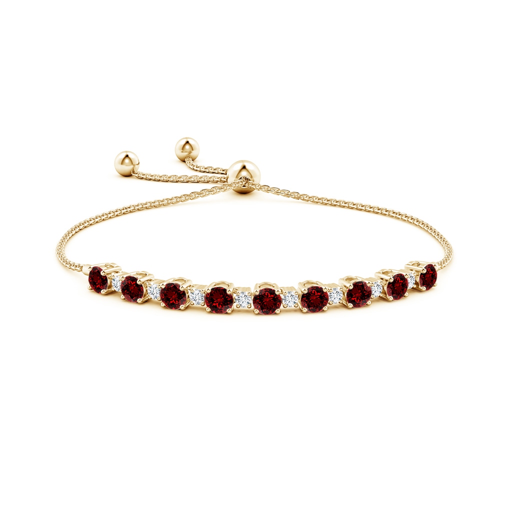 5mm Labgrown Lab-Grown Ruby and Diamond Tennis Bolo Bracelet in Yellow Gold - side 199
