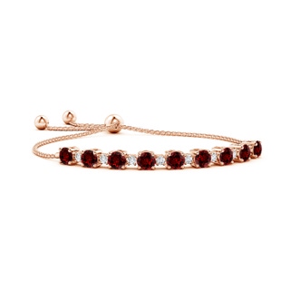 6mm Labgrown Lab-Grown Ruby and Diamond Tennis Bolo Bracelet in 9K Rose Gold