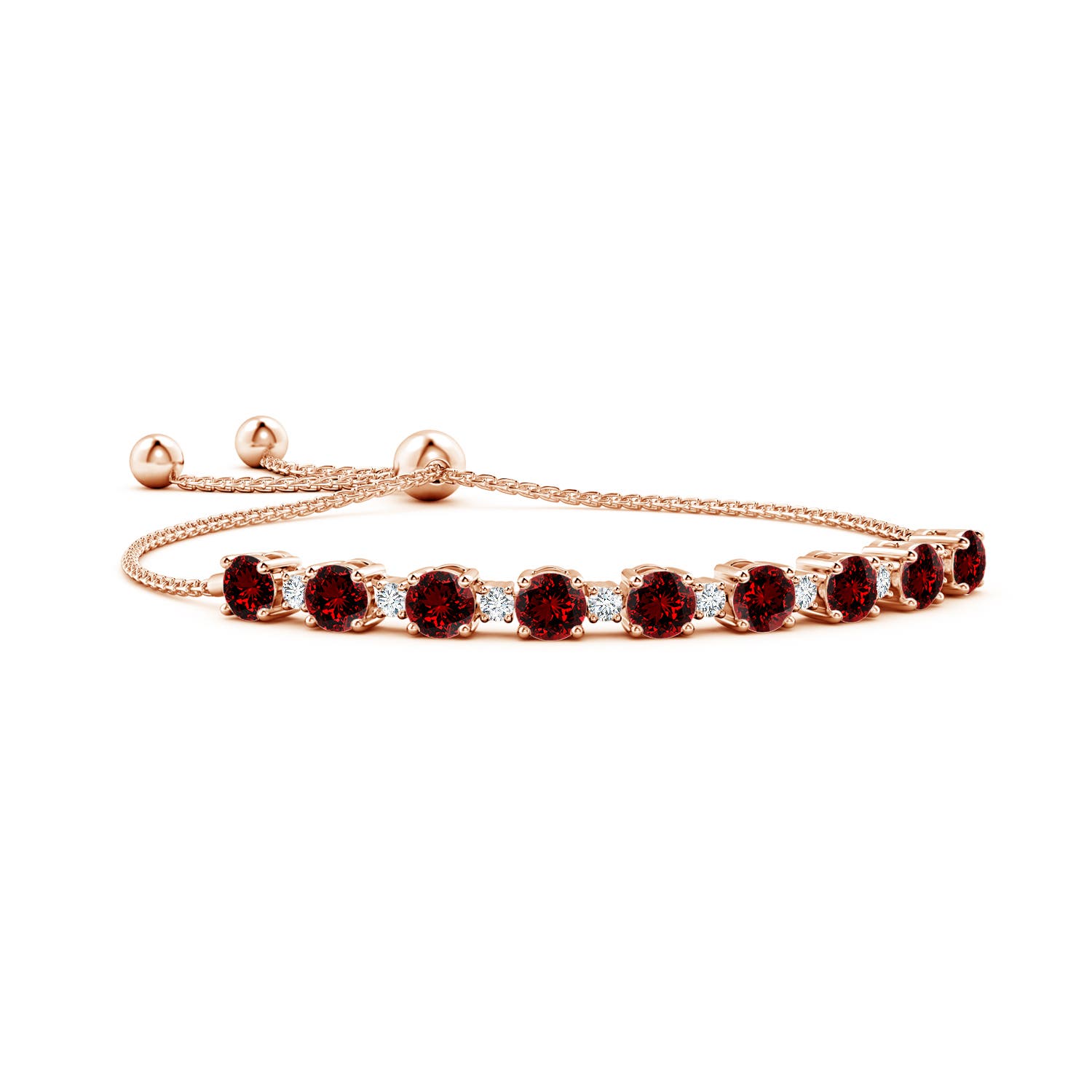 Lab-Grown Classic Oval Ruby Tennis Link Bracelet