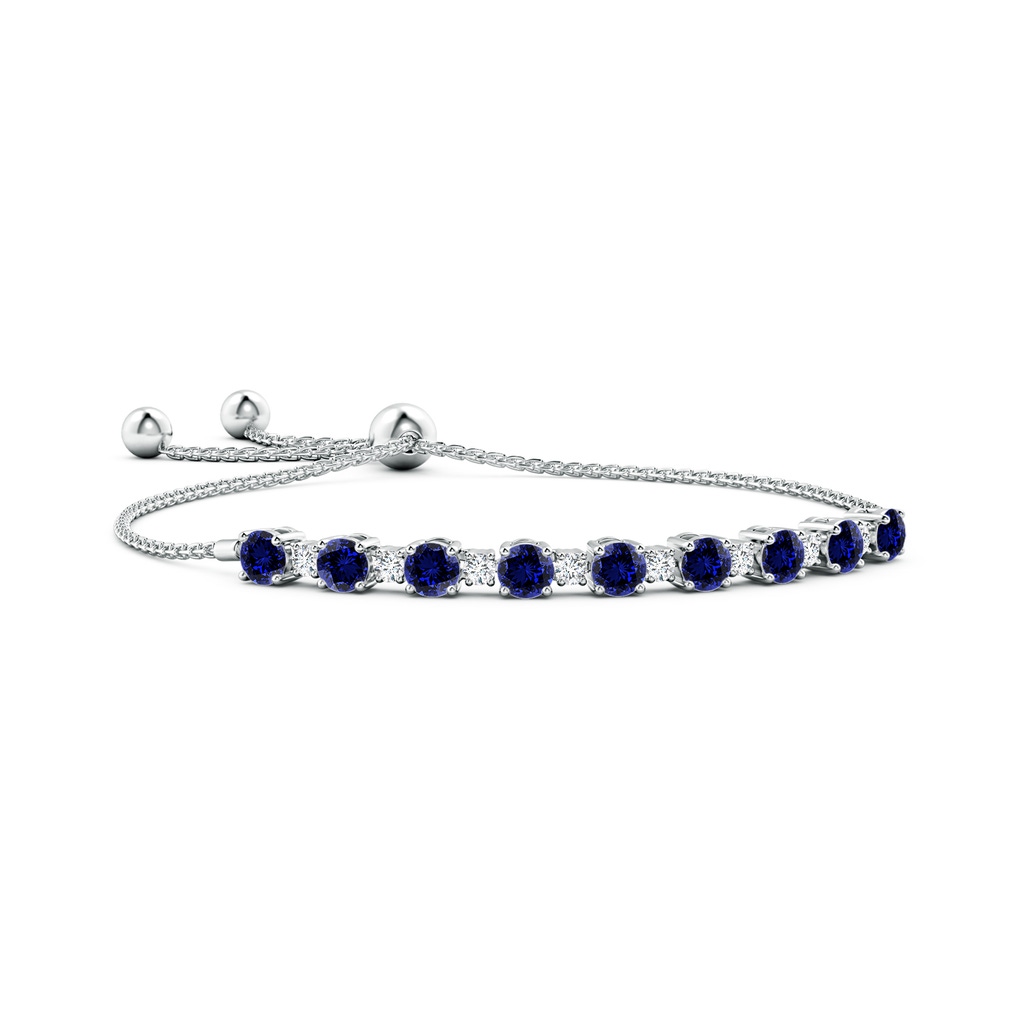 5mm Labgrown Lab-Grown Sapphire and Diamond Tennis Bolo Bracelet in White Gold