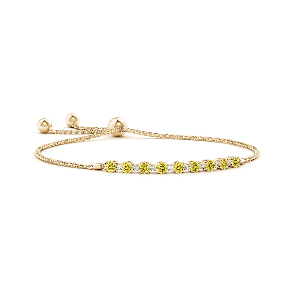 3mm Labgrown Lab-Grown Fancy Intense Yellow and White Diamond Tennis Bolo Bracelet in Yellow Gold