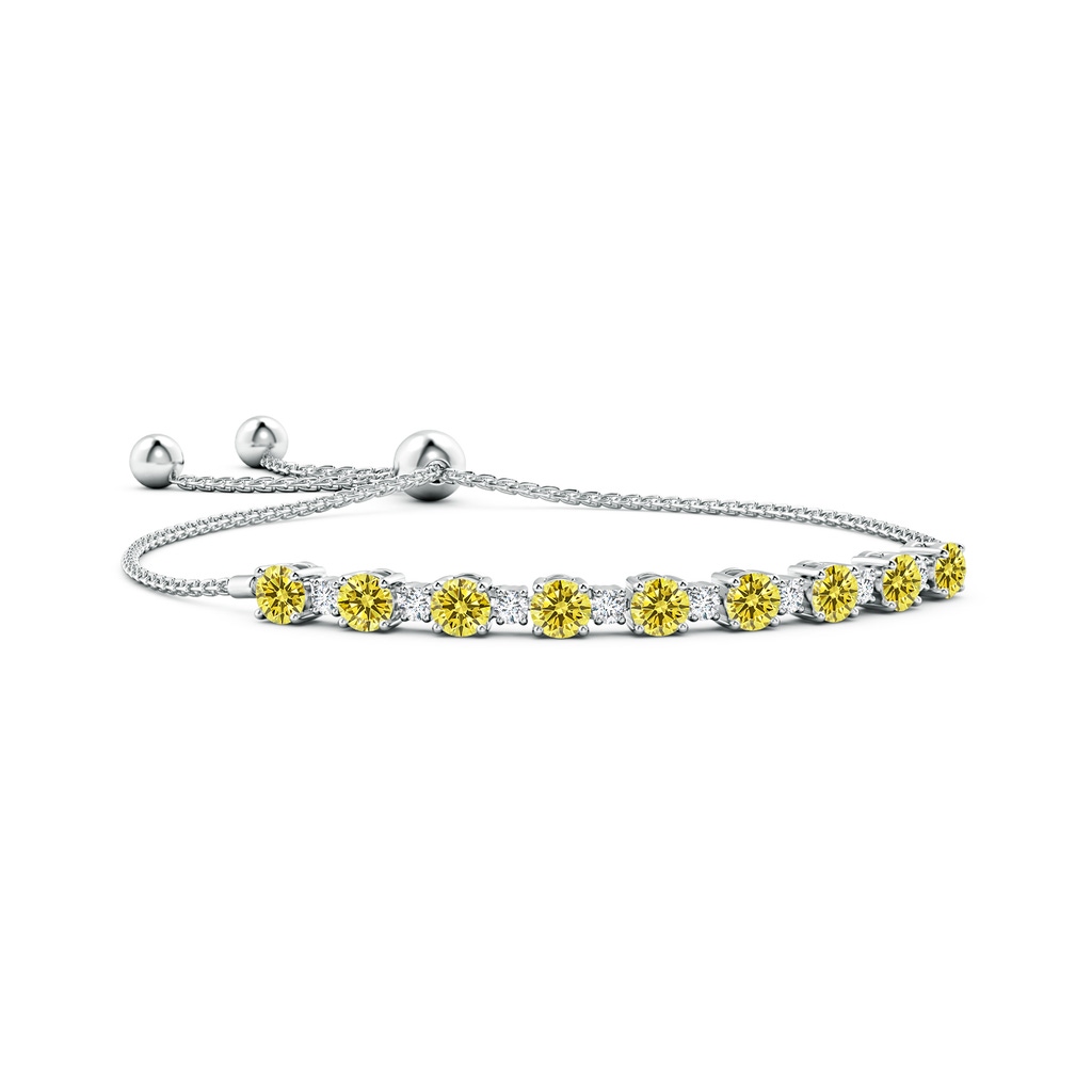 5mm Labgrown Lab-Grown Fancy Intense Yellow and White Diamond Tennis Bolo Bracelet in White Gold