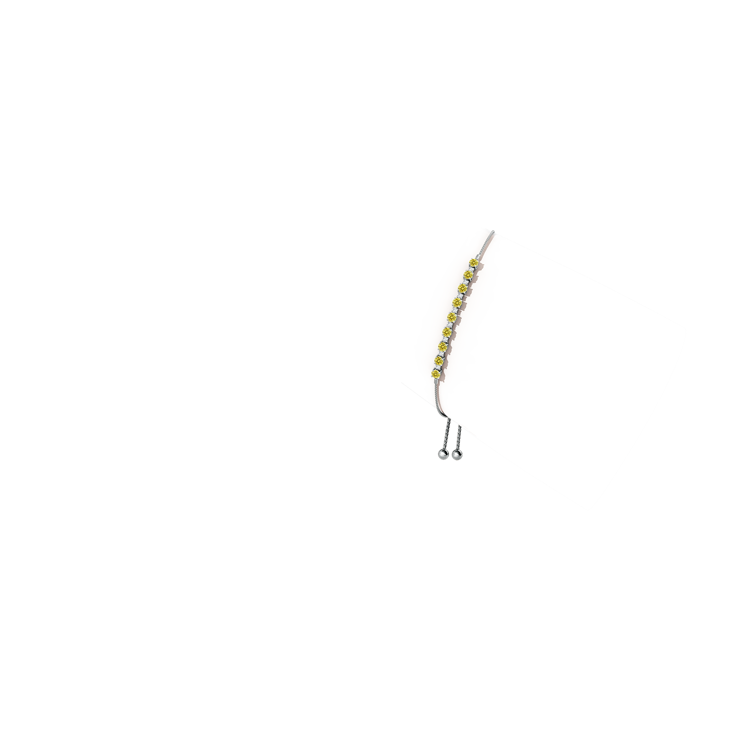 5mm Labgrown Lab-Grown Fancy Intense Yellow and White Diamond Tennis Bolo Bracelet in White Gold - body_arm