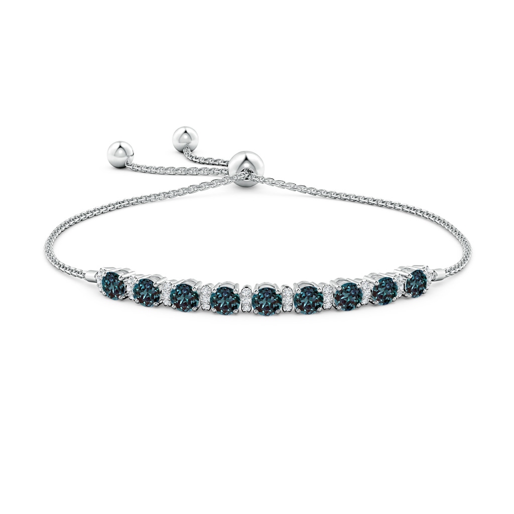 4mm Labgrown Lab-Grown Alexandrite Bolo Bracelet with Diamond Accents in White Gold - side 199