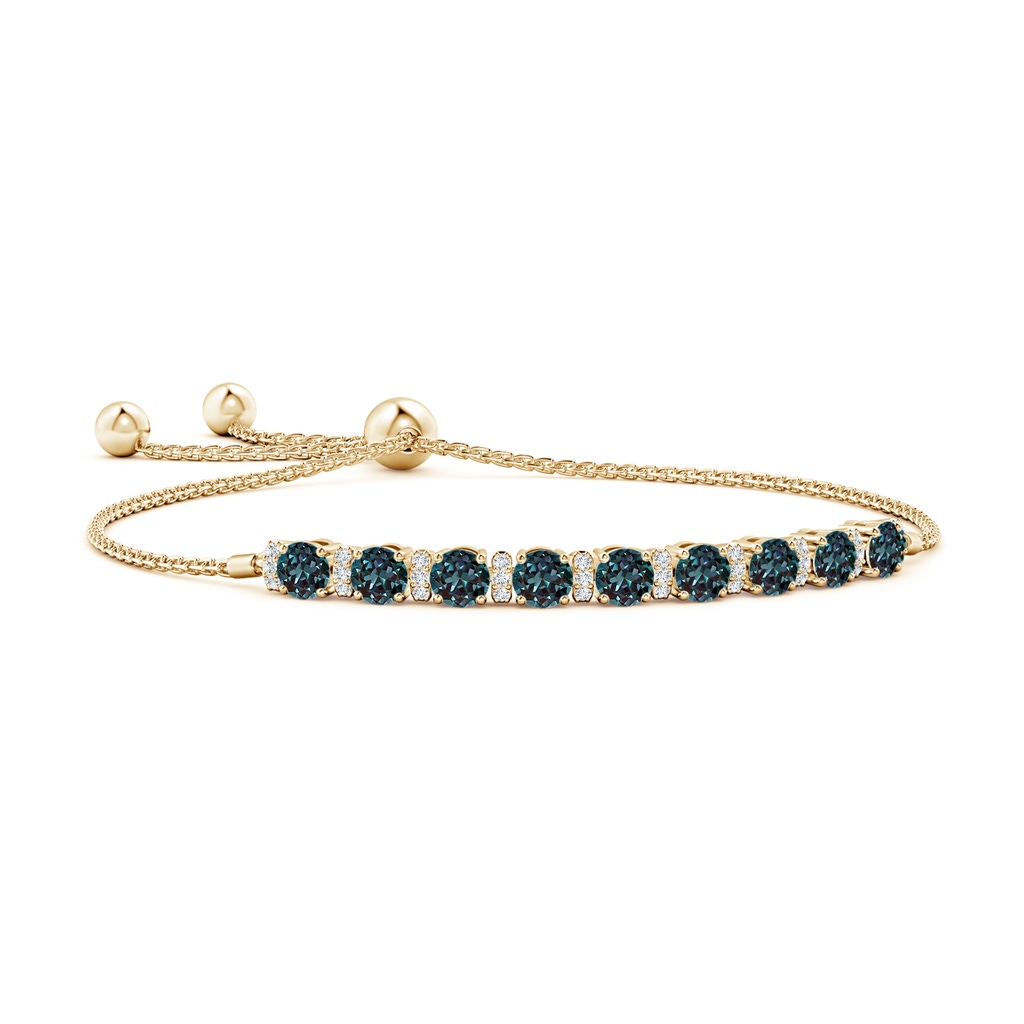 4mm Labgrown Lab-Grown Alexandrite Bolo Bracelet with Diamond Accents in Yellow Gold