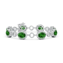 White Gold Lab Grown Emerald Bracelets