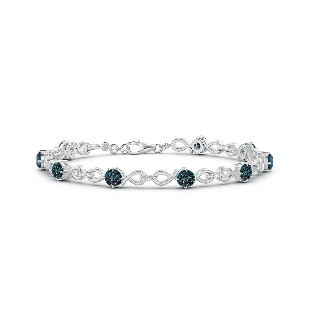 4mm Labgrown Lab-Grown Alexandrite and Diamond Infinity Link Bracelet in White Gold