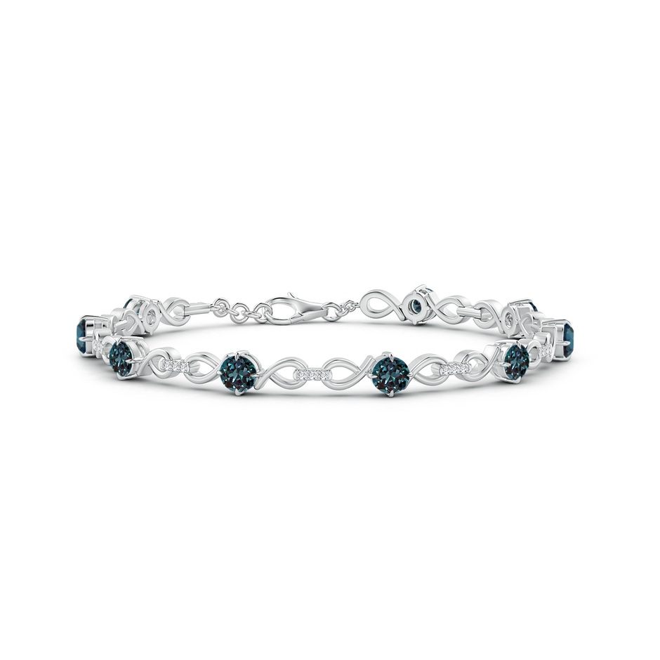 4mm Labgrown Lab-Grown Alexandrite and Diamond Infinity Link Bracelet in White Gold 